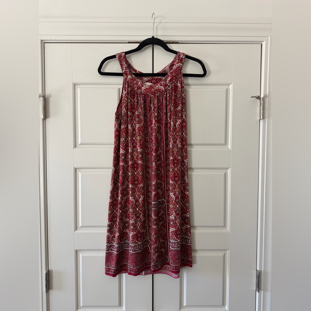 Max Studio Red Patterned Sundress Knee Length